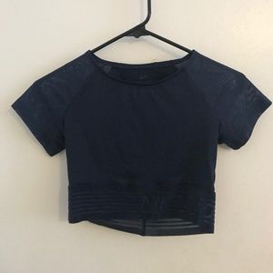 Nike Pro Navy Blue Crop Top